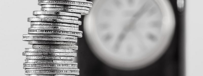 Coins and Clock_B&W